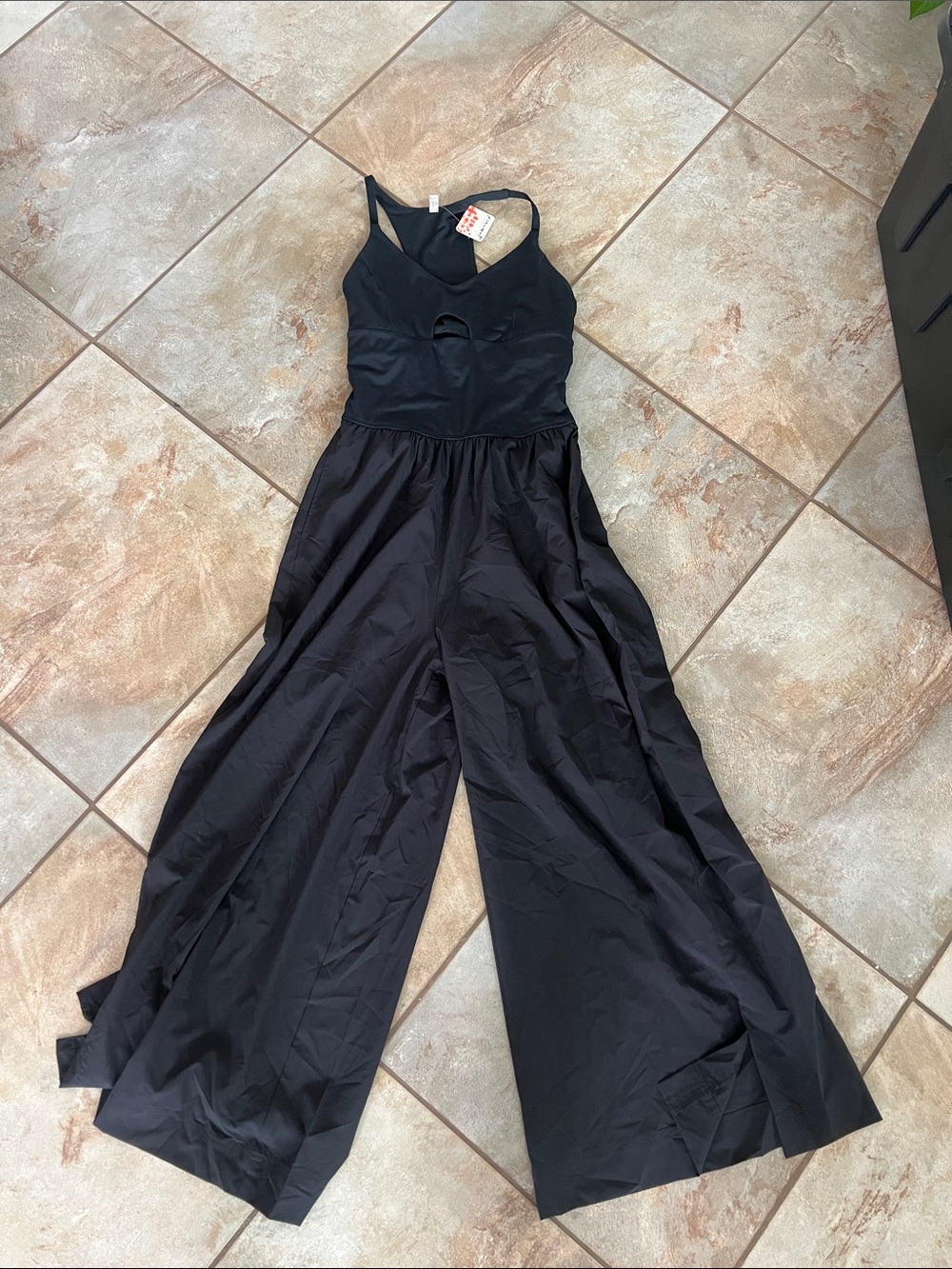 FP Movement by Free People Black Wide-Leg Cutout Jumpsuit